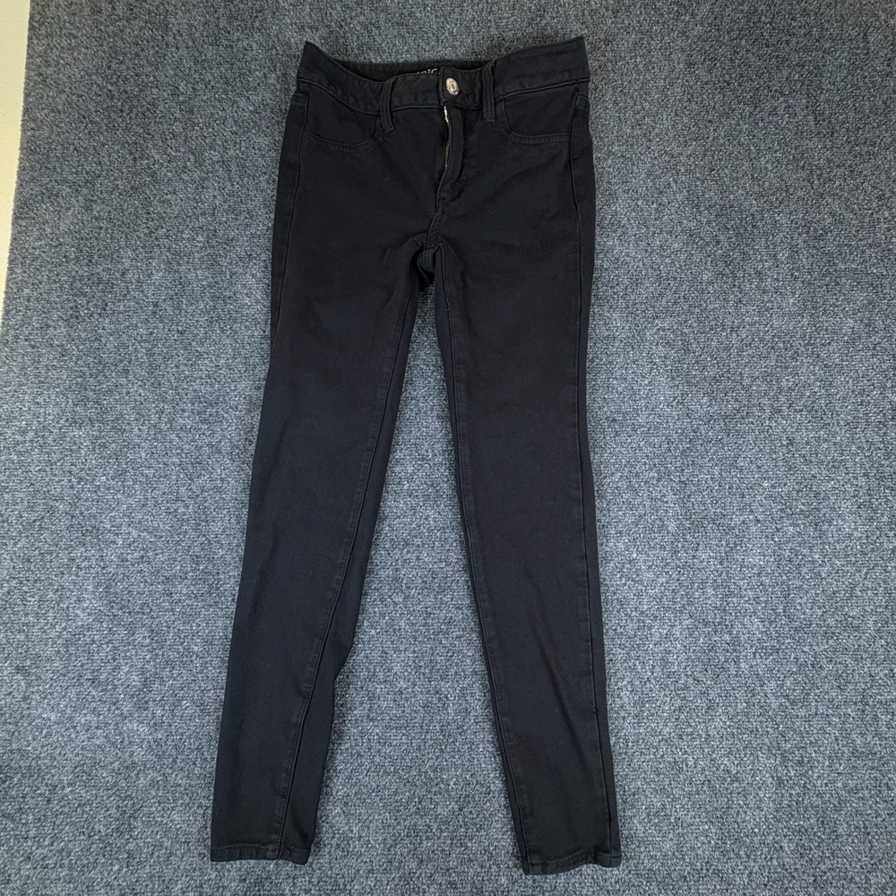 American Eagle Outfitters Skinny Jeans Womens 28x28 Black Denim Cotton Stretch
